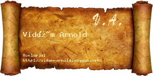 Vidám Arnold névjegykártya