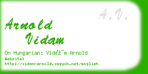 arnold vidam business card